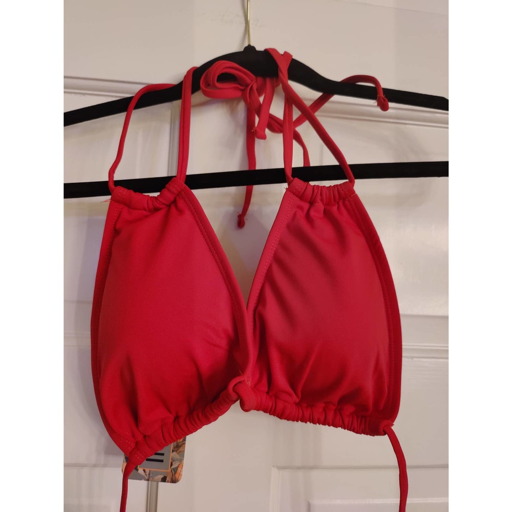 Shekini Red String Bikini Top Sz L  NWT